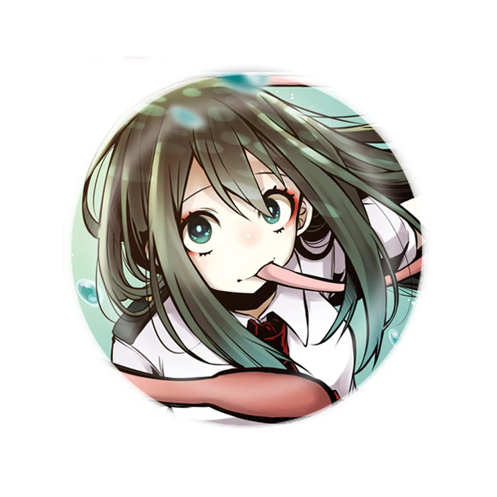 58 มม. อะนิเมะ Boku no Hīrō My Hero Academia ‌   Ashido Mina Midoriya Izuku Deku FROPPY คอสเพลย์เครื่องแต่งกาย Badge Pin SPTE Tinplate Broo