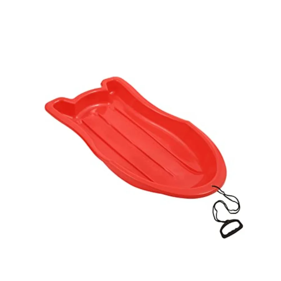 

Красные пластиковые сани для снега 37 с тянущими веревками и ручками для взрослых, зимние развлечения в помещении и на открытом воздухе