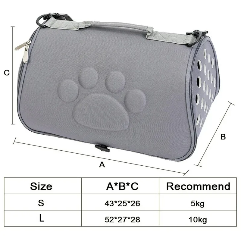 2024 EVA Pure Color Travel Pet Bag Carrier, Breathable, Folding, Small Dog, Outdoor, Single Shoulder, Pet Carrying Items, 2024