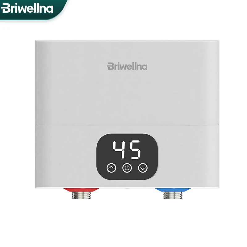 

Briwellna Mini Tankless Electric Water Heater 110V/220V Under Sink Instant Hot Water Oversink Instantaneous Water Heater