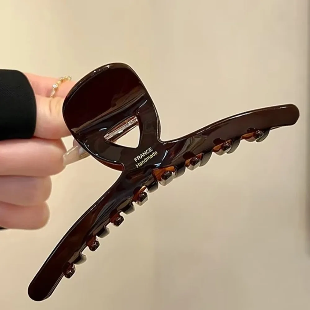 

Temperament High-End Acetic Acid Hair Claws Vintage Leopard Acetate Large Shark Clip Coffee Elegant Crab Hairpins Girls