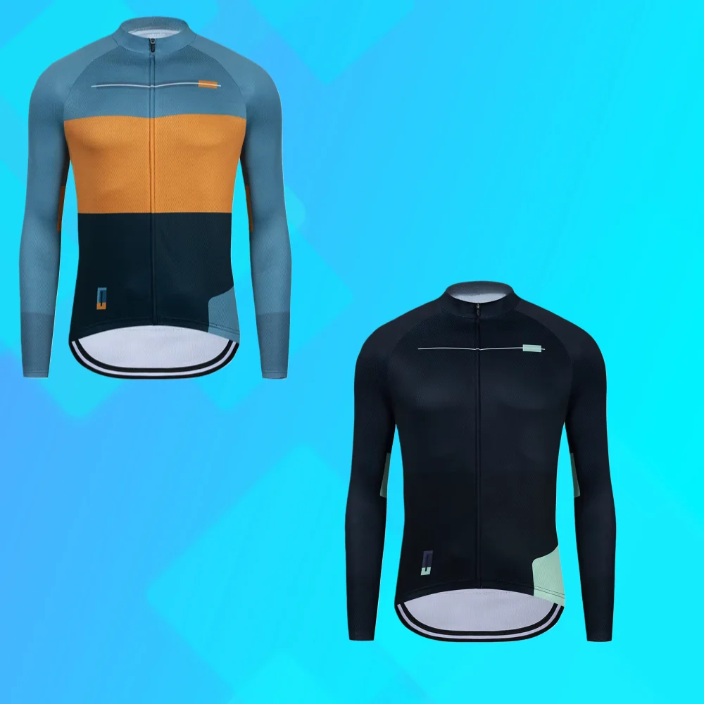2023 Herren-Langarm-Radsportshirt, schnell trocknend, atmungsaktiv, MTB-Fahrradbekleidung für Straßen- und Mountainbike-Fahren – Fahrradbekleidungsset
