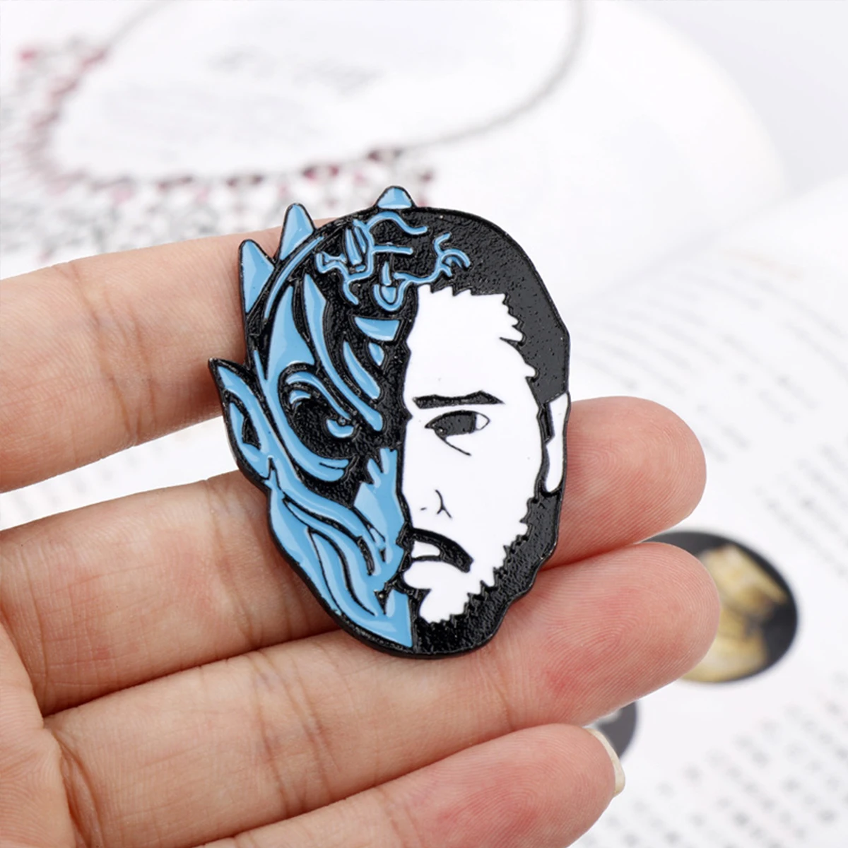 Movie Character Night King Jon Snow Enamel Brooch Cartoon Metal Badge Lapel Backpack Pin Clothing Jewelry Accessories Gifts