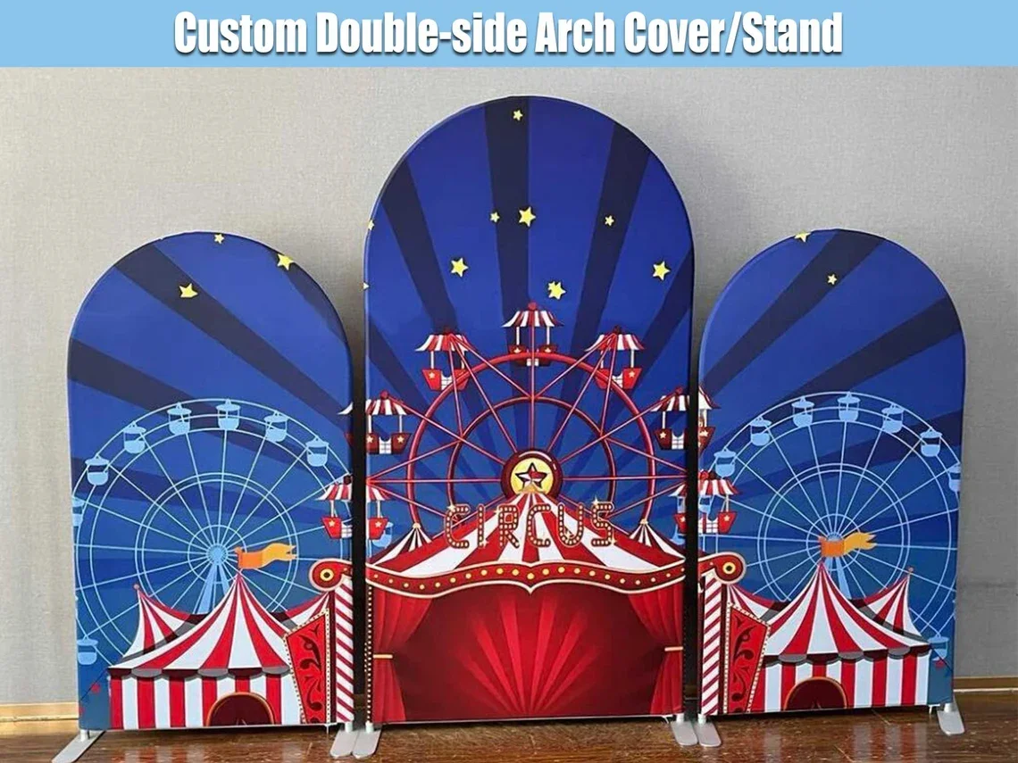 Circus Carnival Arch Wall Covers Girl Birthday Party Decor Double-side Cover Balloons Arch Stand Frame Wedding Party Chiara Wall