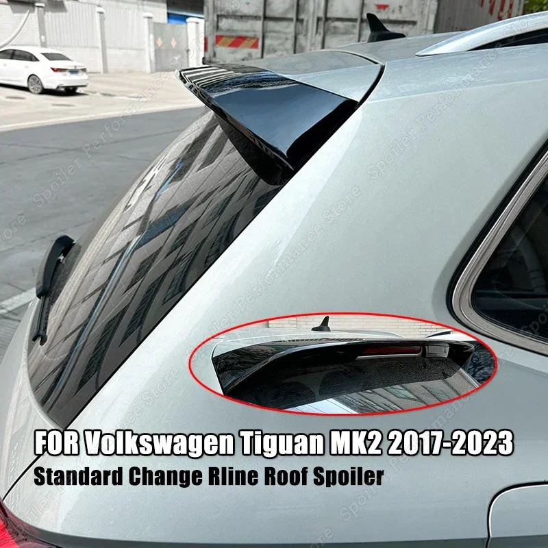 Standard Change Rline Roof Spoiler Wing Lip Car Accessories For VW Tiguan MK2 2017-2023 Rear Trunk Lip Tuning Gloss Black ABS