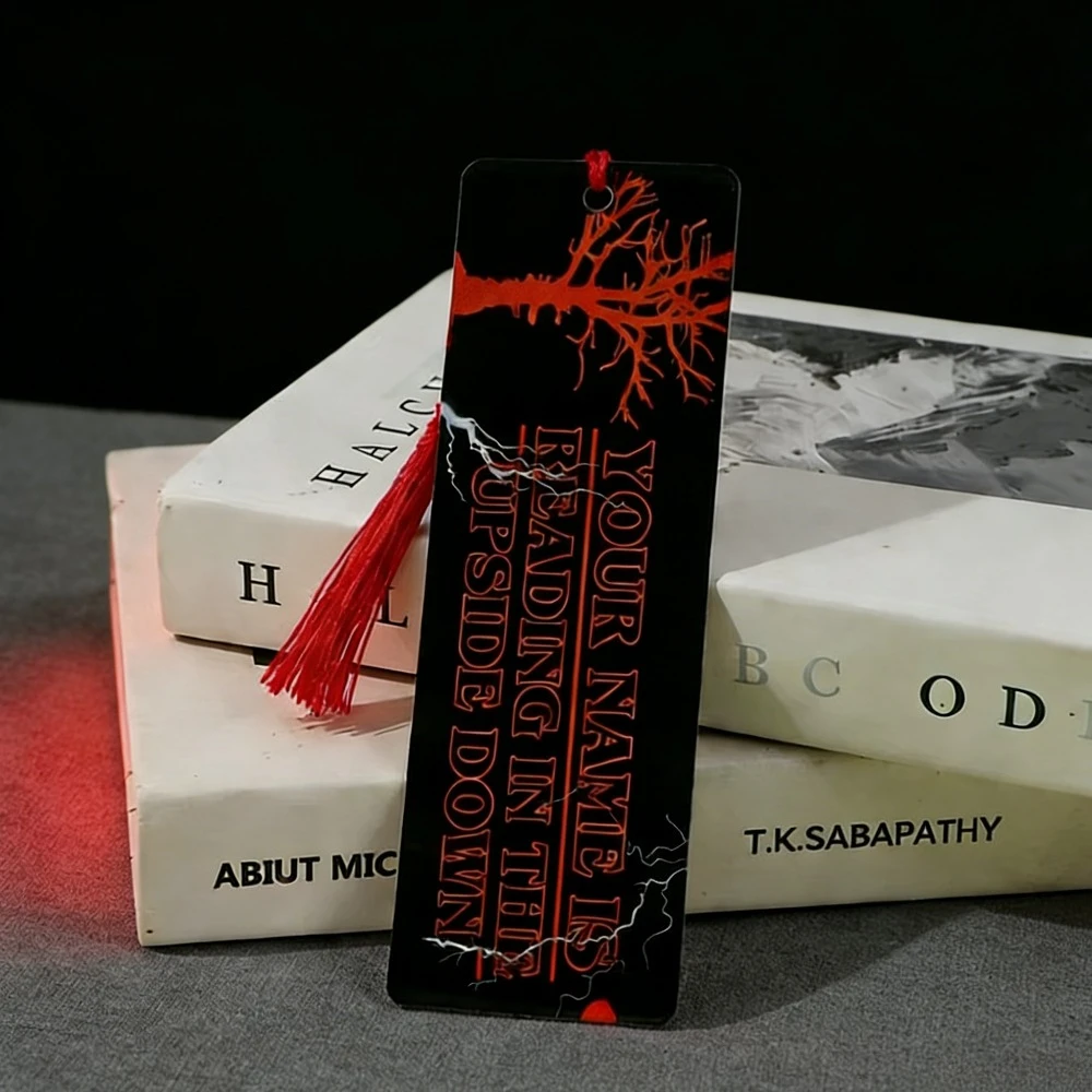 Hot Creative Acrylic Bookmark withTassel Horror Movie Themed Bookmark for Bookworm Student Stationery Teacher Office Supplies