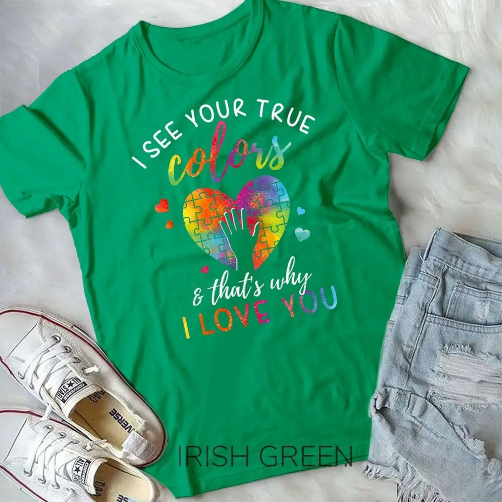 I See Your True Colors, Puzzle World Autism Awareness Month T-Shirt