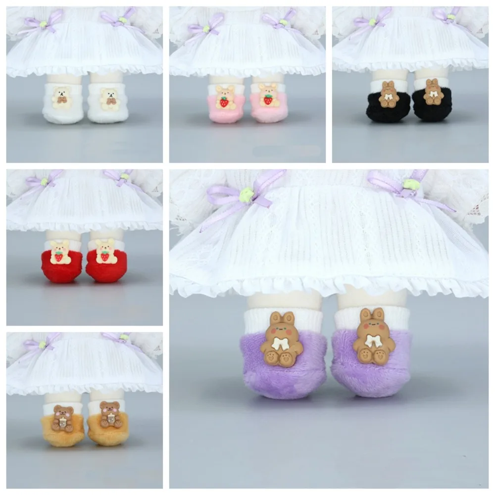 DIY 1/12 Dolls 20cm Soft Doll Shoes Doll Shoes Rabbit Idol Dolls Plush Shoes Bear Soft 20cm Dolls Plush Shoes Idol Dolls