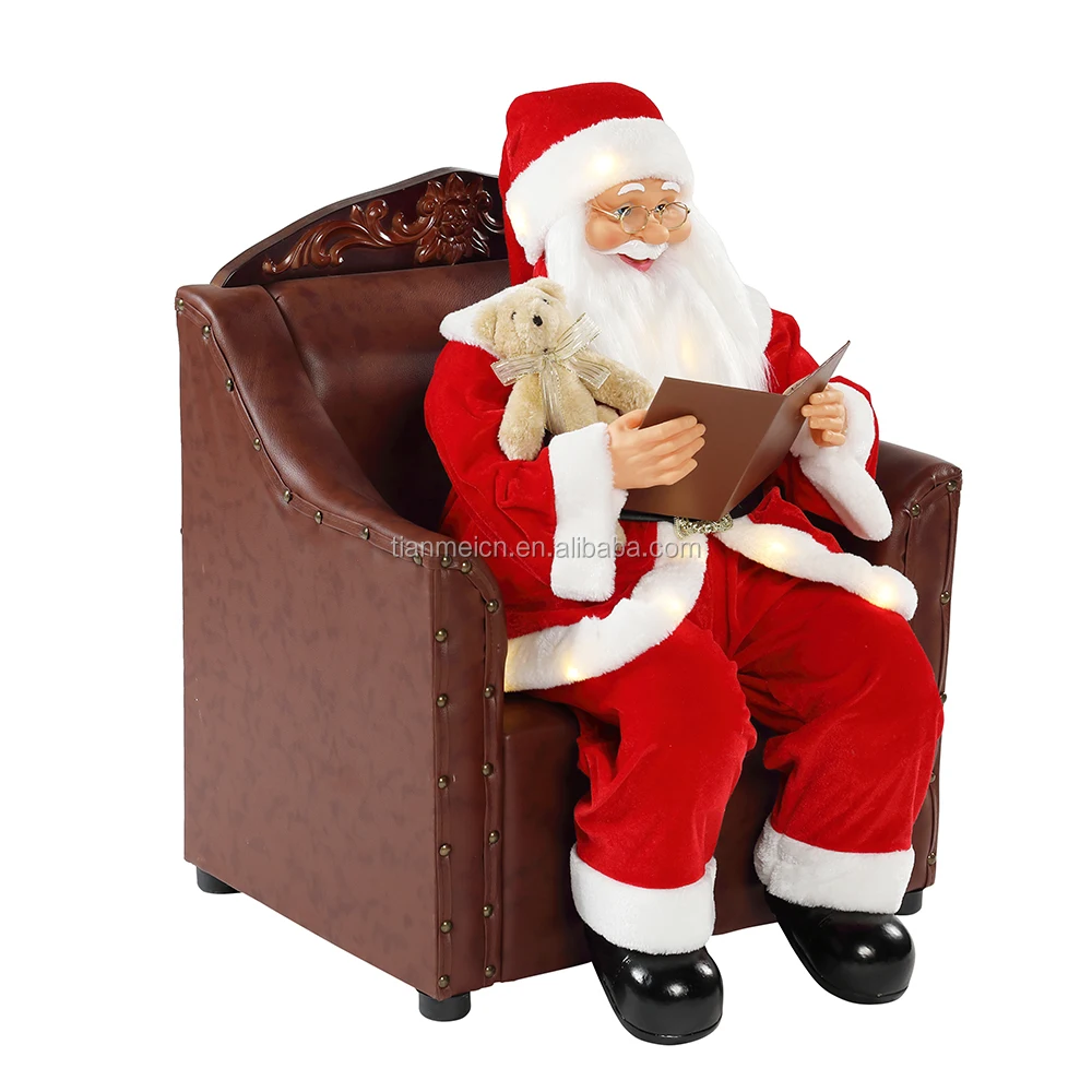 80 Cm Huge Santa Claus Custom Christmas Plush Decoration Music Ornament Christmas Decoration Holiday Figurine Xmas Series