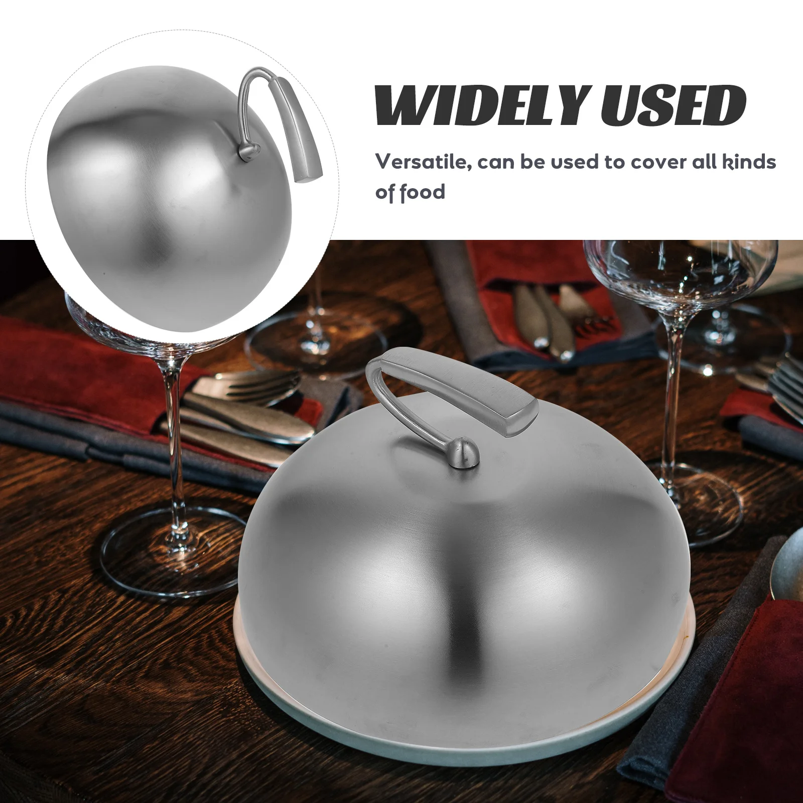 

Steak Cover Kitchen Food Lid Steel Grill Portable Restaurant Protecting Dome Stainless Home