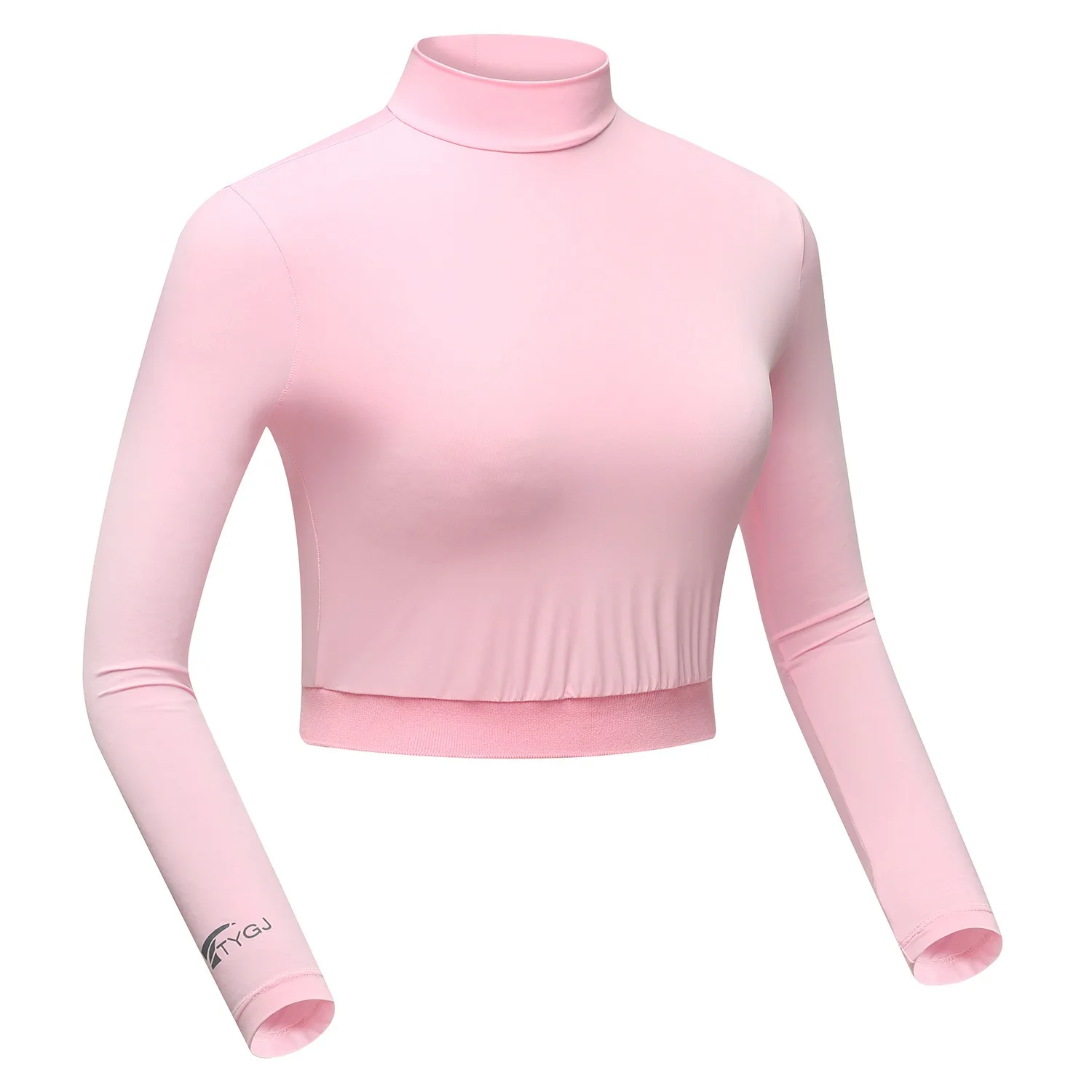 TTYGJ Golf Clothing Summer Sun Protection Clothing Ladies Ice Silk Bottoming Clothes High Waist Half Long Sleeve T-shirt