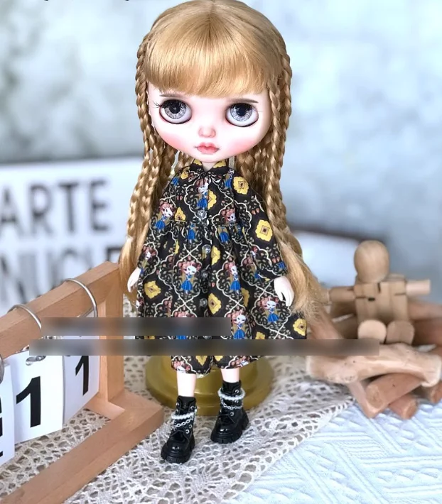 1pcs 2025 classic vintage Blythe/Landoudou one-piece dress 1/6 30cm(Fit for fr pp jenny azone,Pullip,Ob22/24/26, Licca)