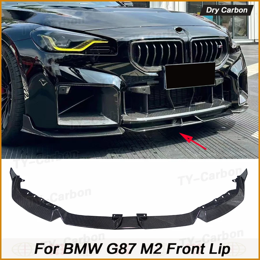 

Dry Carbon Fiber Car Front Bumper Splitter Lip Lower Spoiler For BMW 2 Series M2 G87 2022+ 3Pcs Front Lip Bumper BodyKits
