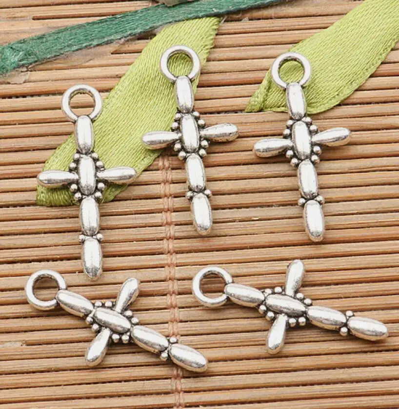 20pcs 23*11.7mm hole 2.6mm Tibetan Silver Color Craft Cross Design Charms H3668