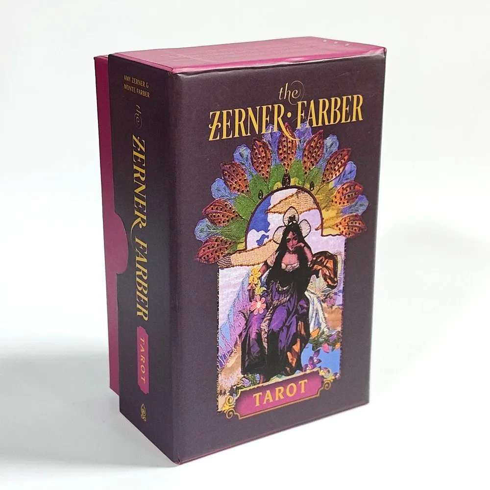 Jeu de tarot Zerner-Farber à double gaufrage, 10,5*6 cm, 78 cartes de tarot artistiques en collage, outil de divination spirituelle dans une boîte rigide