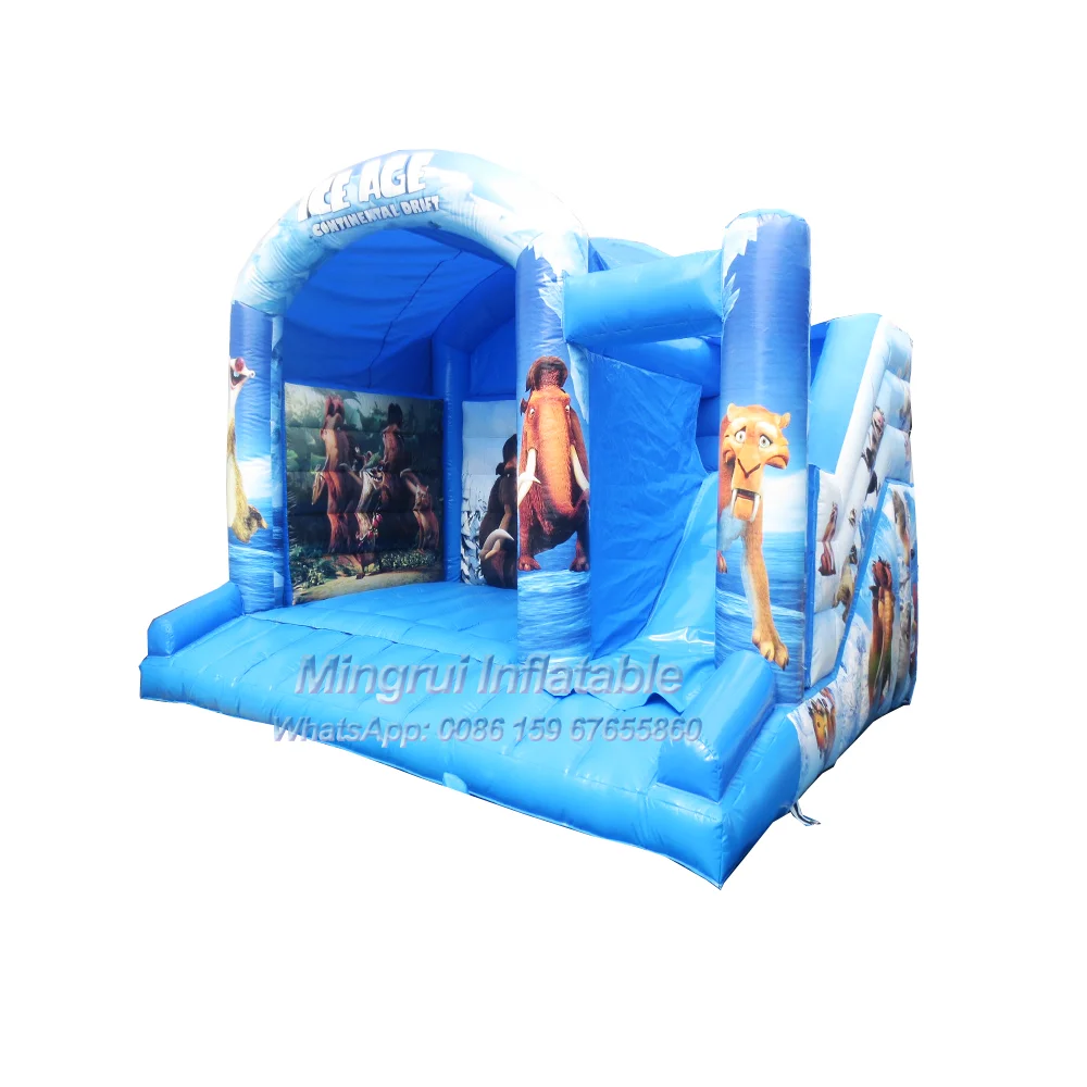 

Popular 5X5X4m Inflatable Mammoths and Saber-toothed tiger Bouncing House Bouncy Castle Slide Combo for Kids