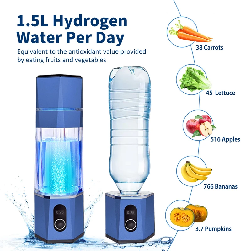 PEM التكنولوجيا التيتانيوم جودة الهيدروجين كوب ماء غني المؤين صانع مولد سوبر المضادات الأكسدة ORP 210 مللي زجاجة الهيدروجين الصحية