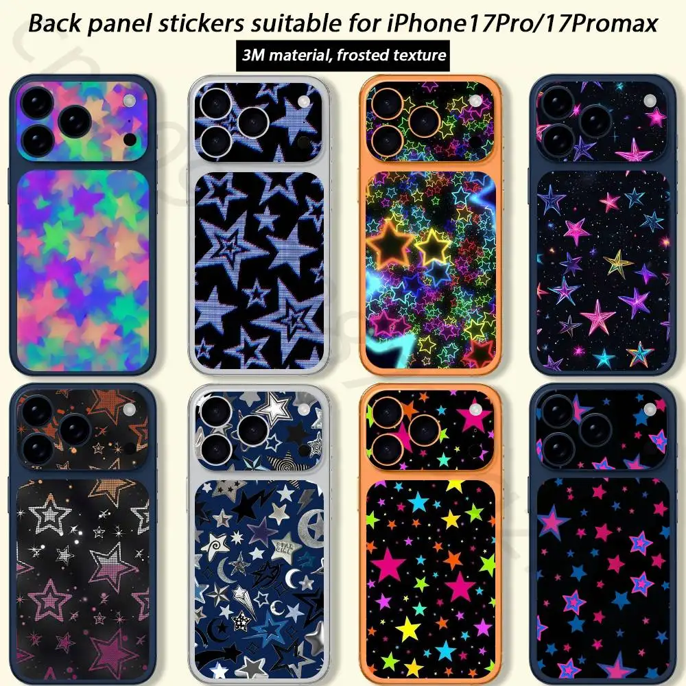 

Красочная наклейка-пленка 3D с эффектом звездного неба для iPhone 17 Pro Max / 17 Pro, полностью покрывающая корпус, защитная пленка для задней панели
