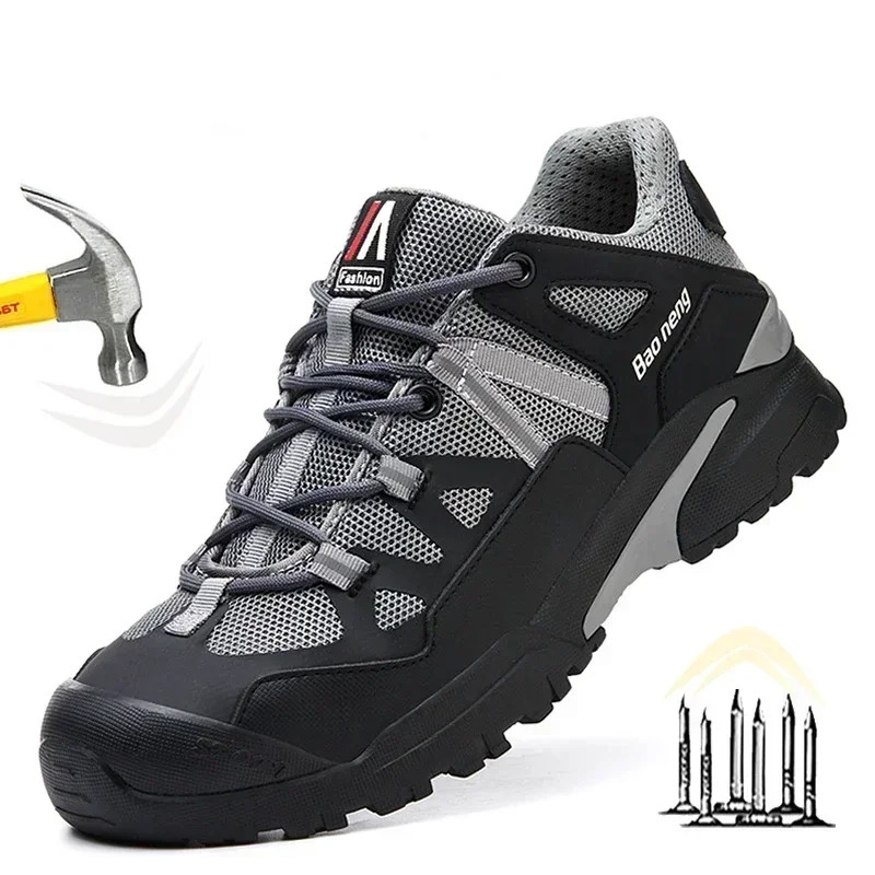 High-end Work Sneakers Steel Toe Shoes Men Safety Shoes Puncture-Proof Work Shoes Boots Fashion Indestructible Footwear Security