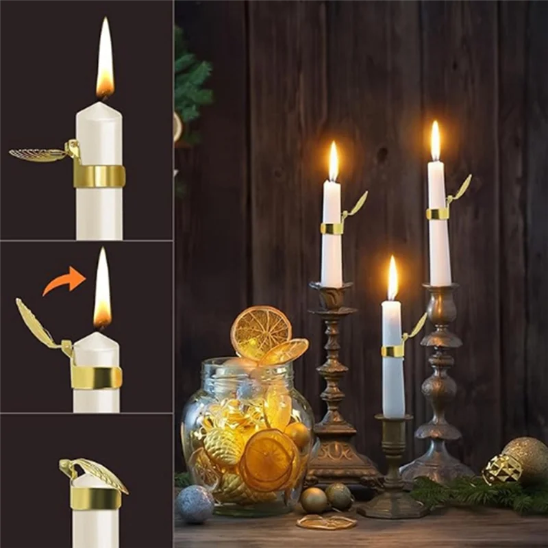 ABLU-Candle Extinguisher,Automatic Candle Fire Extinguishing Clip On,Automatic Candle Snuffer Ring For Taper Candles