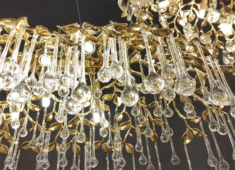 New crystal chandelier design sense Branch chandelier luxury living room hotel decorative lighting gold/chrome