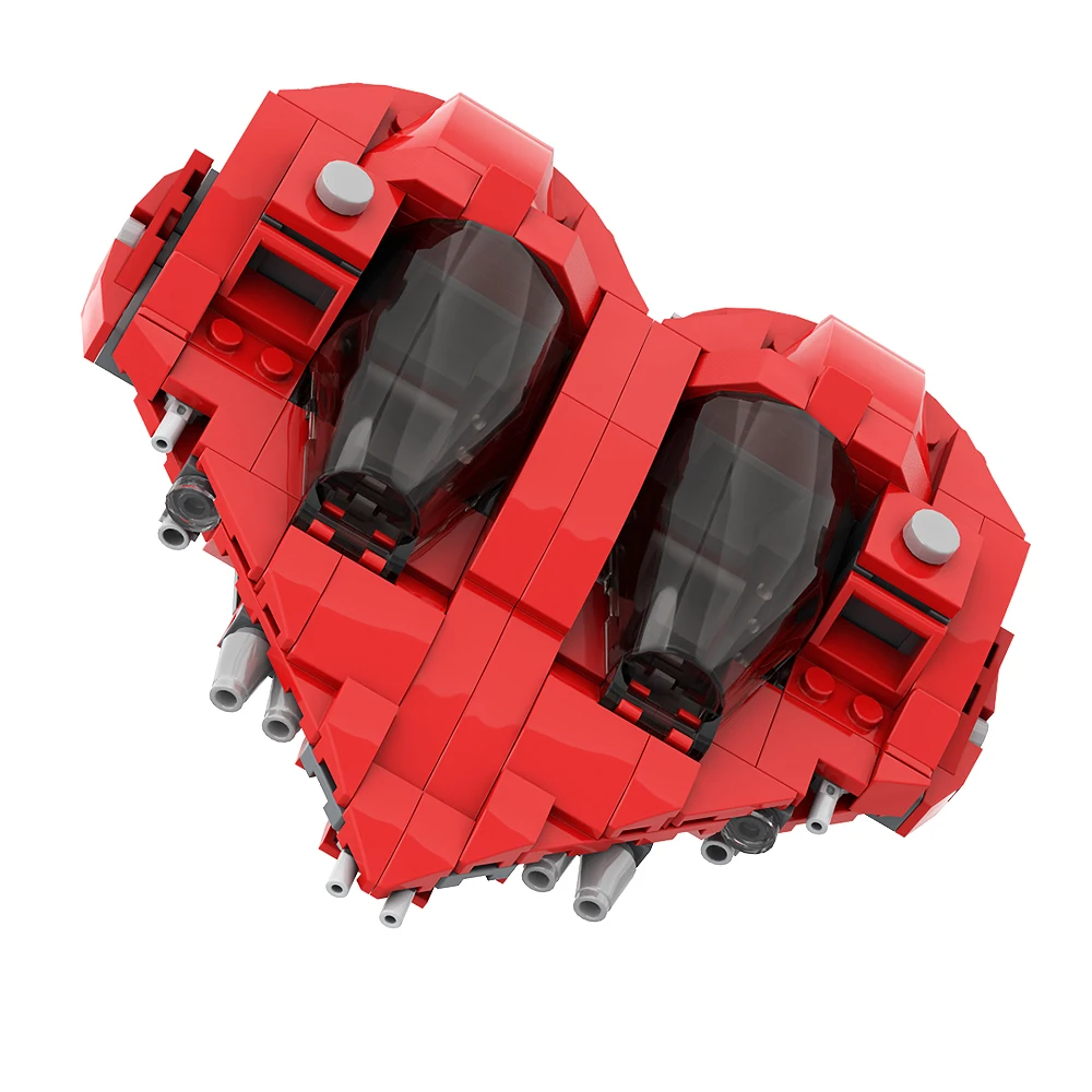 Moc Herz-class Tandem Intercepto Building Block Valentine DIY Model Heart-shaped Starfighter Brick Assembly Boyfriend Gift Adult