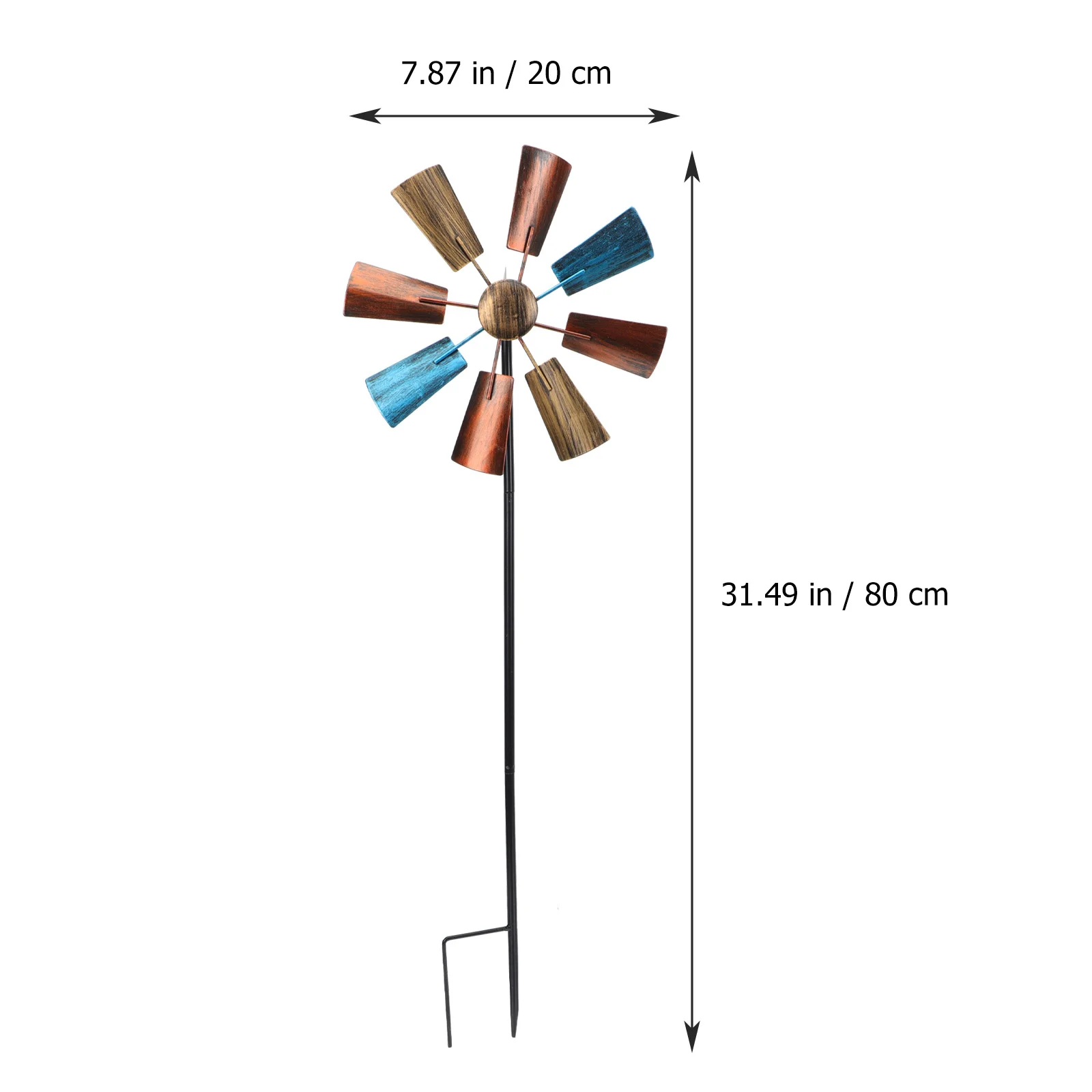 

1Pcs Iron Windmill Ornament Durable Garden Windmill Adornment Rotatable Yard Outdoor Landscape Scene Decor Decorative Pinwheel