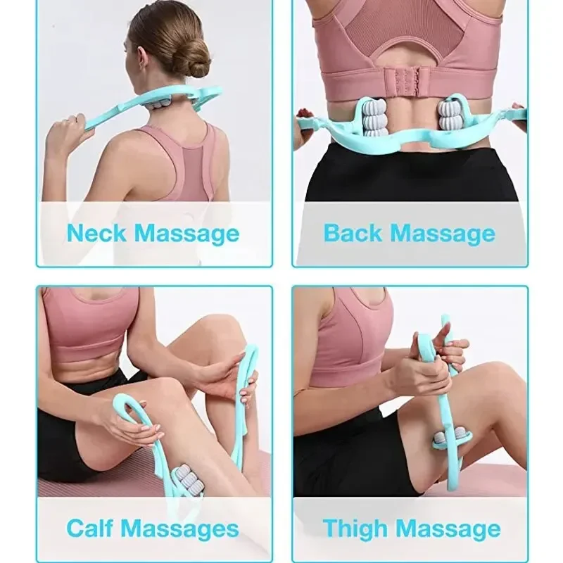 Six Wheel Cervical Massager Relieve Soreness Neck Shoulder Back Massage Clip Manual Household Use Multi Functional Massage Tools