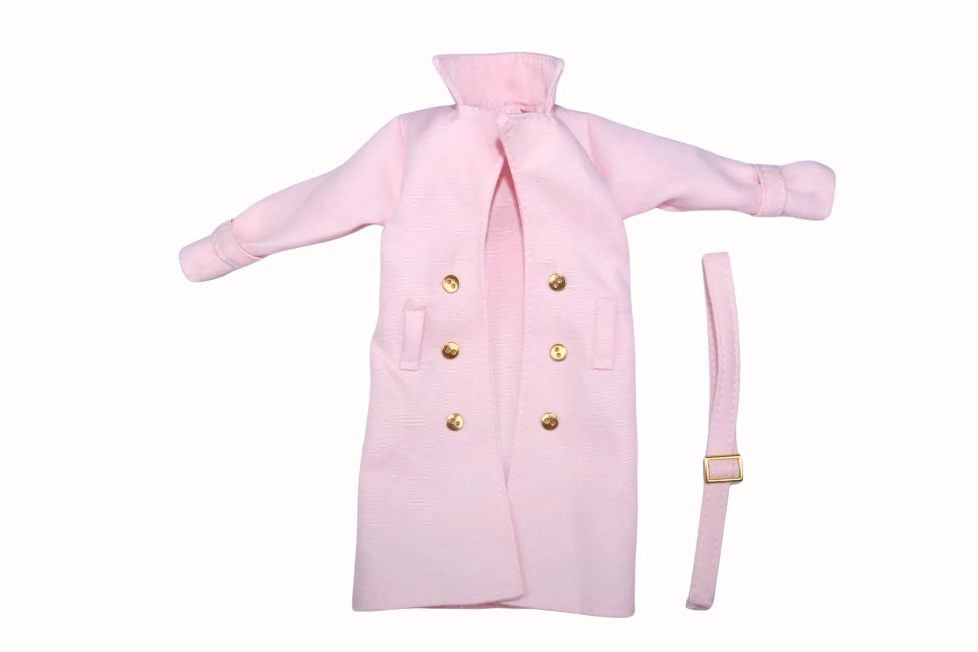Long Trench Coat Outfit Set with Belt & Boots, Doll Clothes Accessories for 30cm BB FR Doll Dress Up Toy Parts