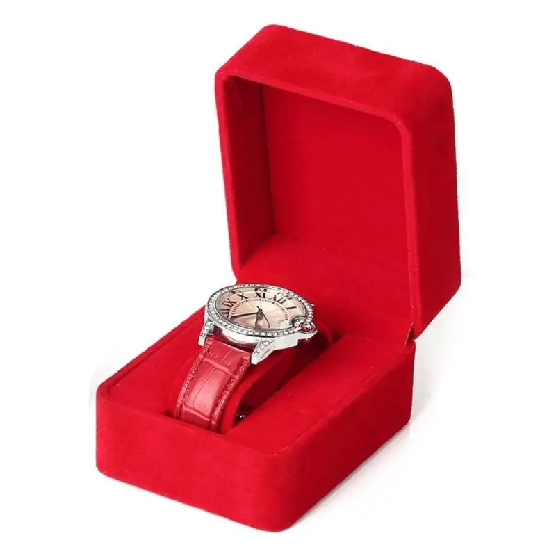 A52E Flannelette Uhr Reiseetui Handgefertigte Schmuck Aufbewahrungsbox Uhren Halter Box – Detail 7