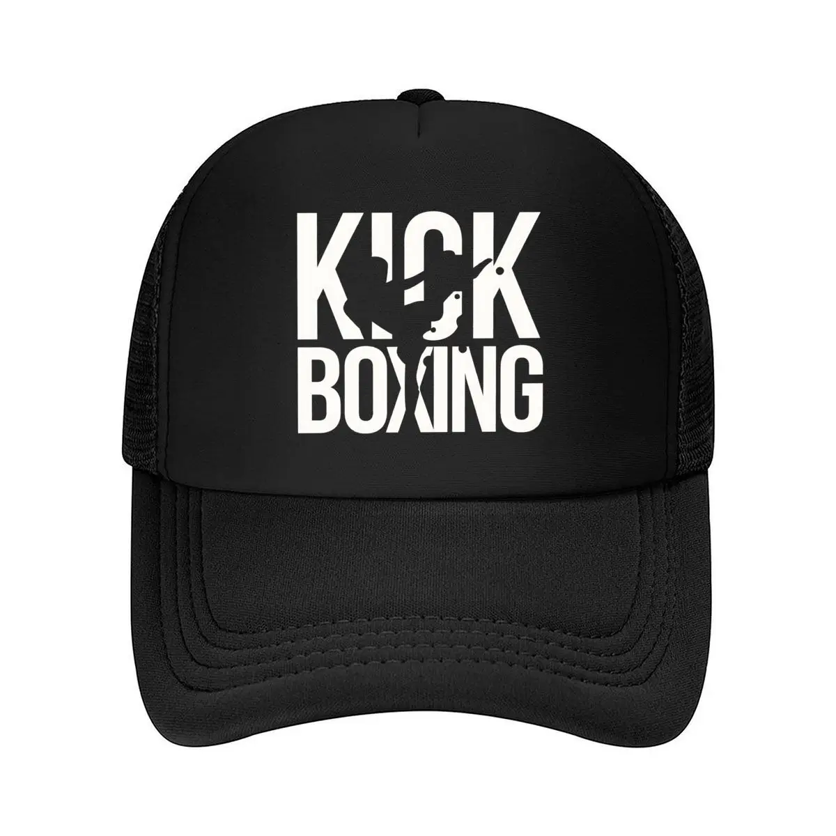 Kick Boxing Martial Arts Fighter Silhouette Mesh Baseball Cap Hip Hop