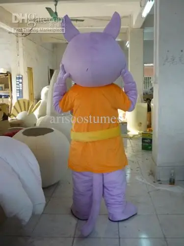 Costume de mascotte de chien violet pour adulte, robe de paupières en peluche, mascotte de dessin animé, Halloween et Noël, nouveau