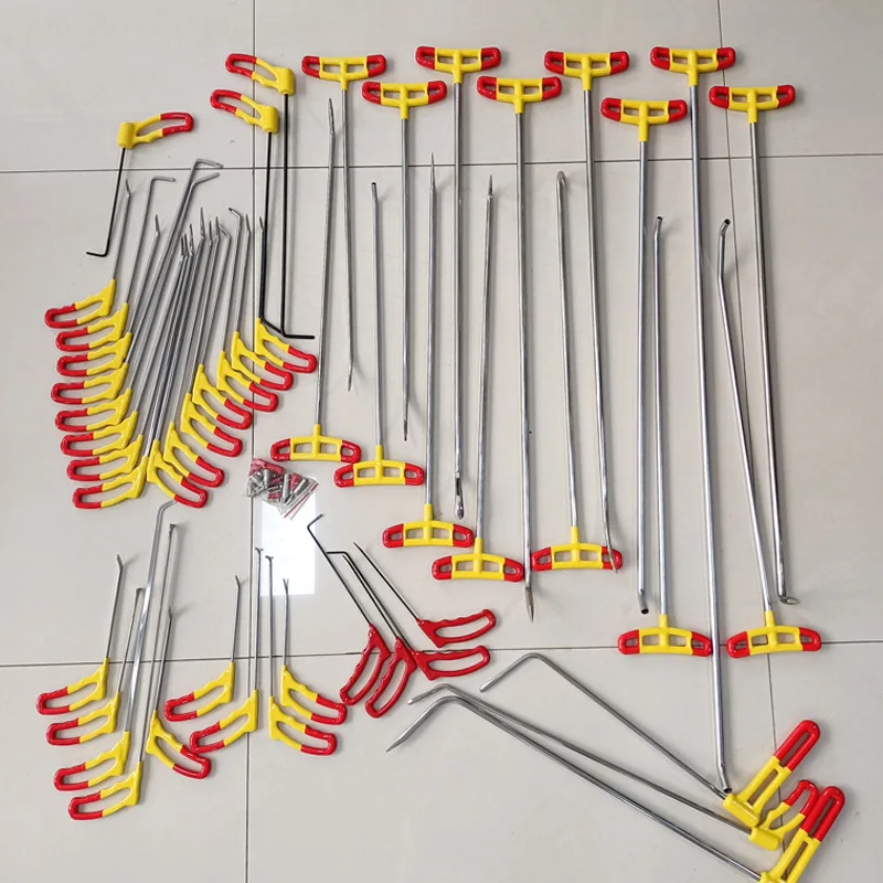 Car pit repair tool 49-piece set, sunken hail pit top hook leveling head replacement lever crowbar free painting