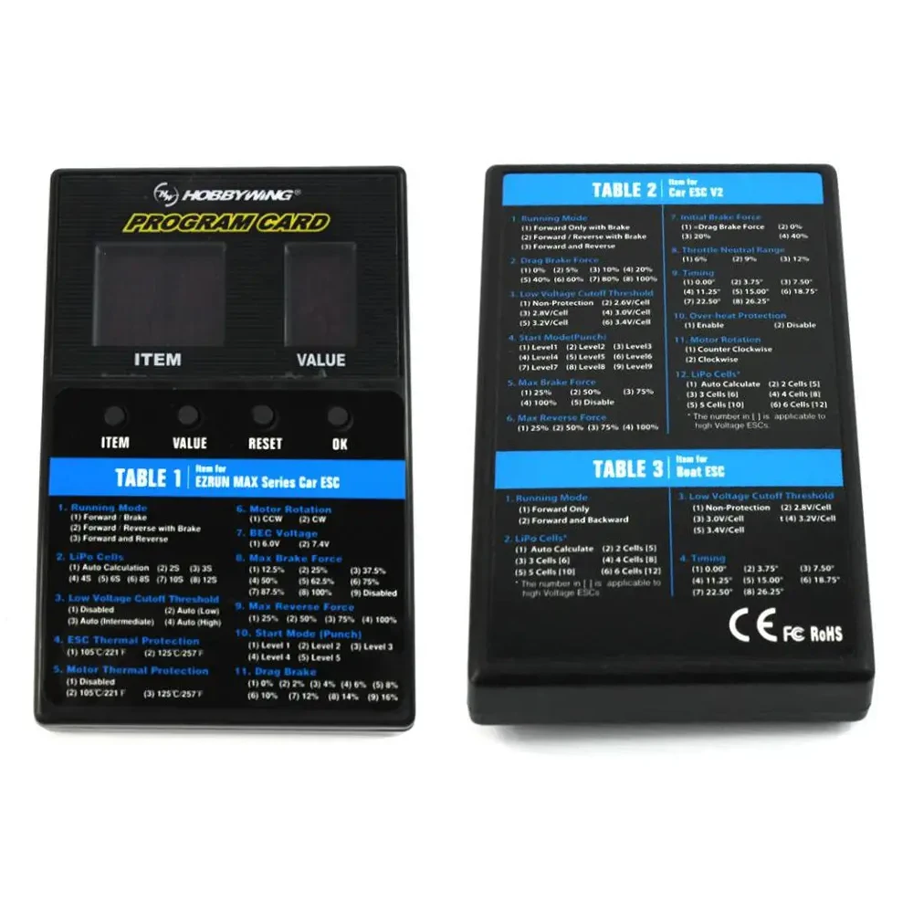 HOBBYWING 3 in 1 LED ESC Program Card Box for XERUN EZRUN MAX
