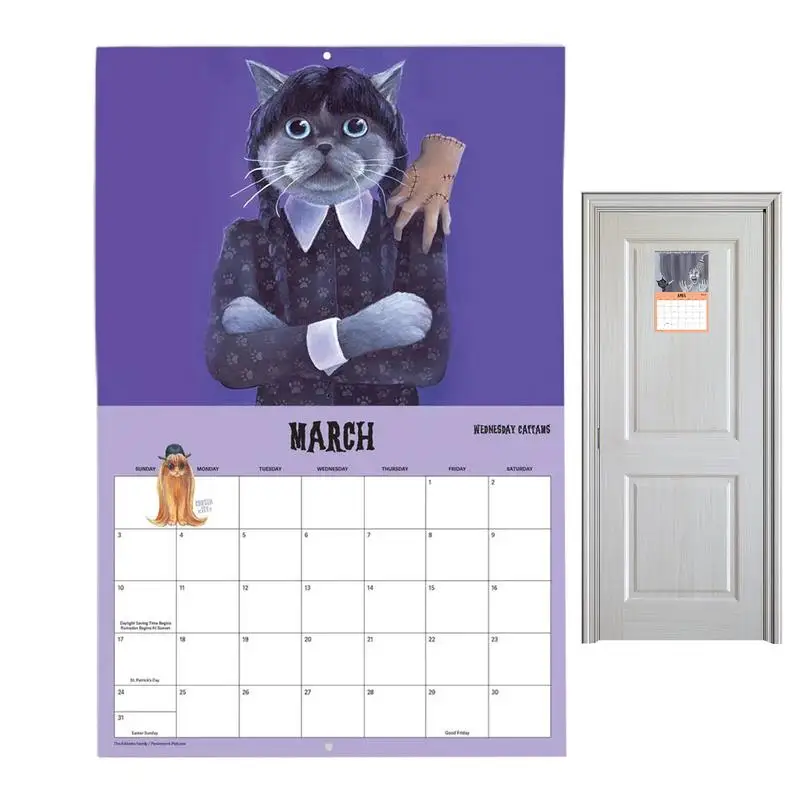 

2024 Cat Wall Calendar 12 Month Wall Monthly Calendar From Jan. 2024 Dec. 2024 Cute And Hangable Daily Scheduler Flipping Wall