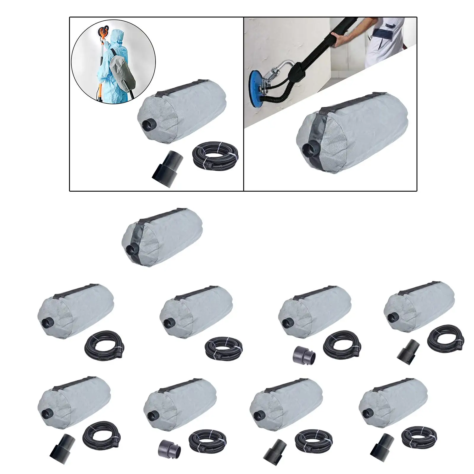 

Drywall Sander Dust Collection Bag Dust Collector Easy to Use Lightweight Premium Washable Practical Drywall Sander Attachment