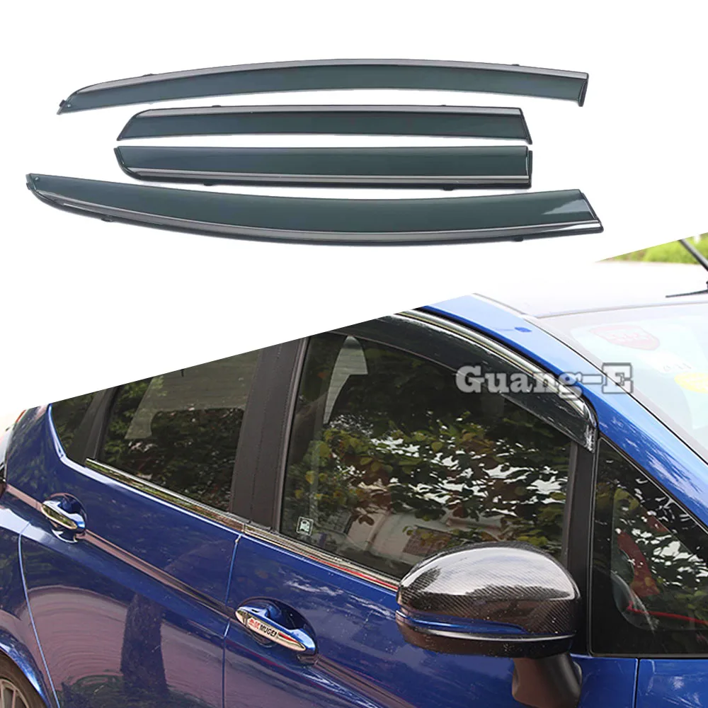 Car Body Styling Cover Stick Lamp Plastic Window Glass Wind Visor Rain/Sun Guard Vent For Honda Fit Jazz 2014 2015 2016 2017