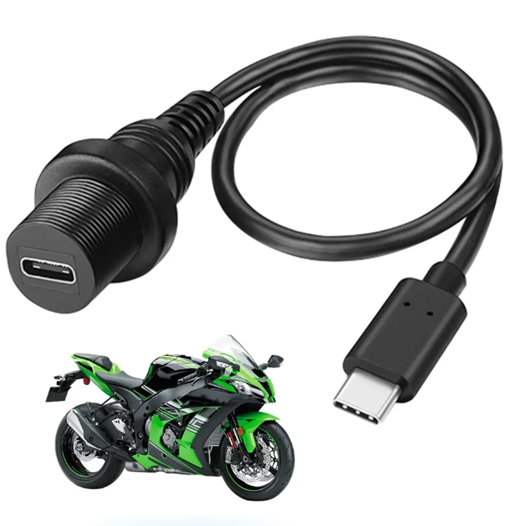 

USB3.1type-c male to female extended line car yacht motorcycle instrument panel data expansion dock Thunderbolt 3 charging cable