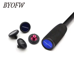 BYOFW 1 Piece Black EVA Foam Fishing Rod Butt Handle Grip With Aluminum And PVC Decorative Trim Pole Building End Replacement