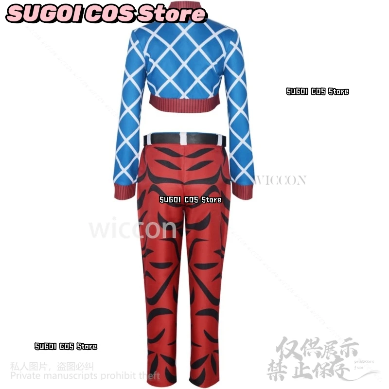 زي أنيمي جو التأثيري غيدو ميستا قميص مردف مثير دعائم الفهد قبعة مسدسات الجنس زي الرياح الذهبية