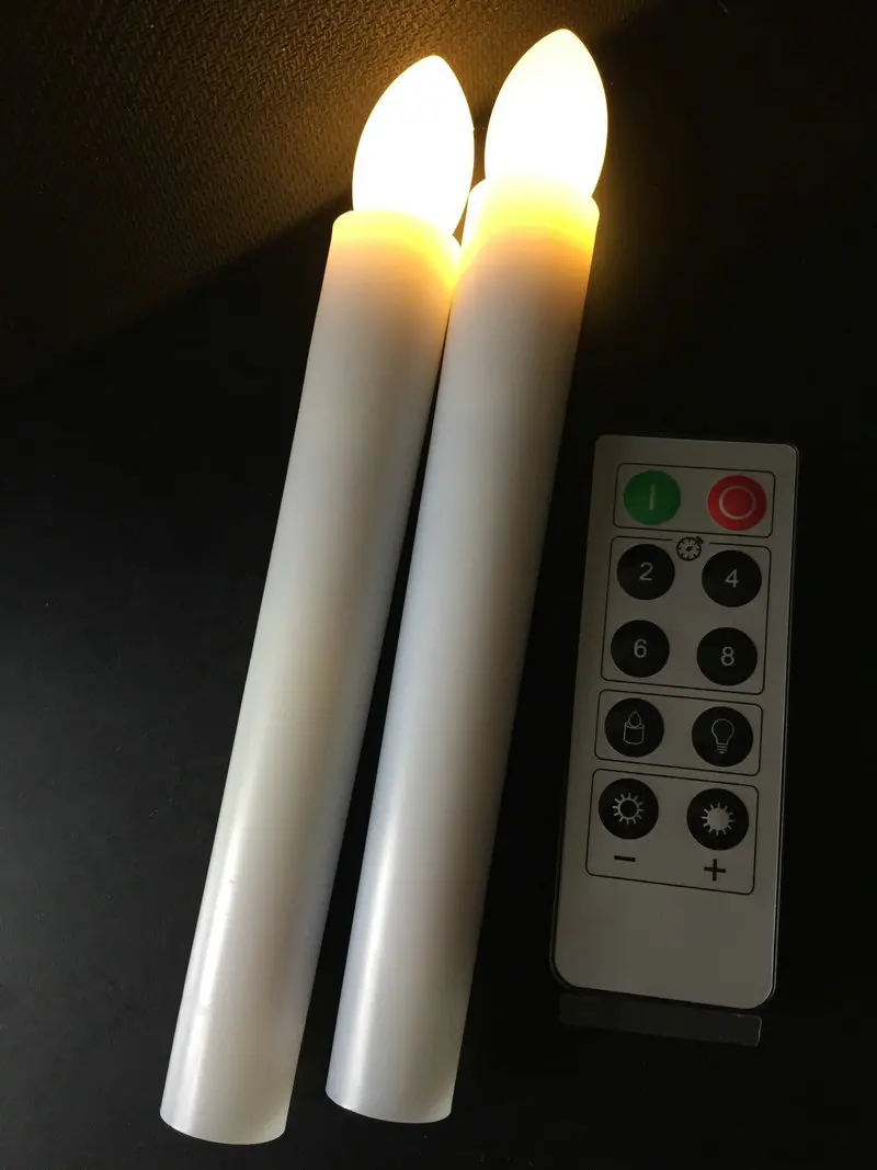 Remote controlled Led taper candle sticks wedding table decor celebration candleabra Church Lights Flameless 17.5CM w/controller