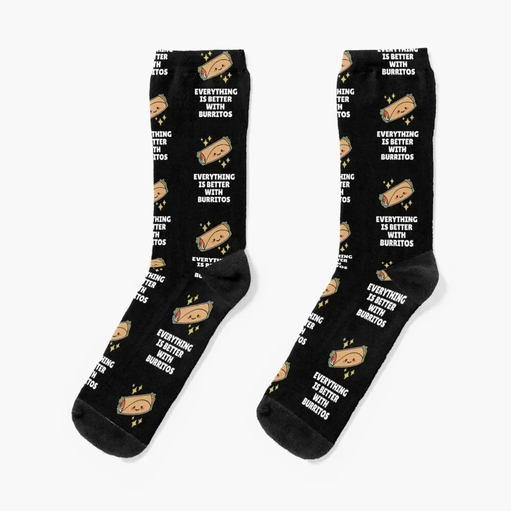 Everything Is Better With Burritos Socks christmas stocking gifts Novelties Socks Ladies Men's