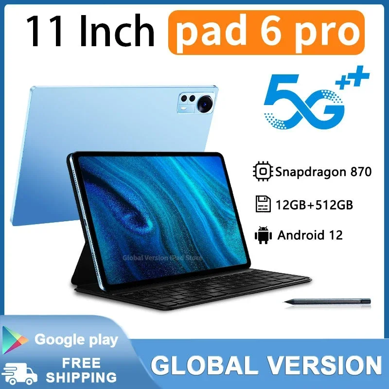 

Tablet Pad 6 Pro 5G Android 12.0 4K HD Screen Snapdragon 870 Global Tablet 16GB+1TB Dual SIM Card or WIFI GPS mouse Tab