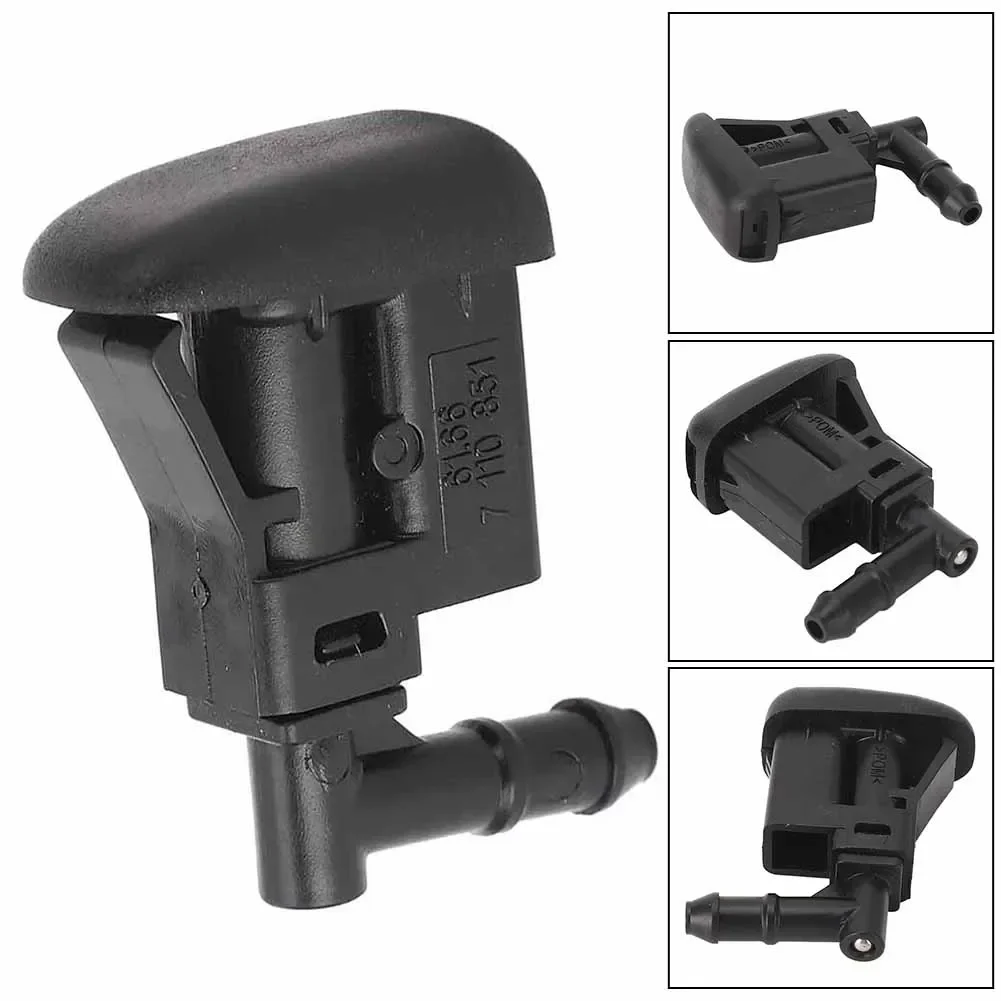 Windshield Washer Nozzle Fast Neating Efficient High Toughness For BMW Replacement Installation Black Plastic 61667110852