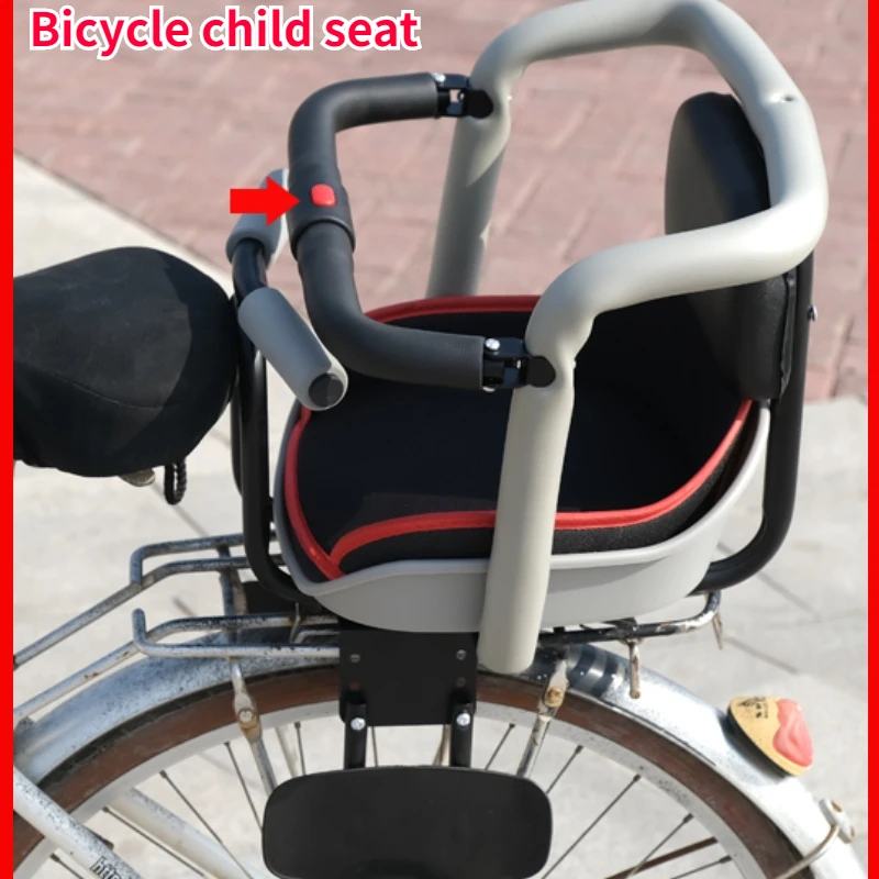 

Bicycle Child Seat Mountain Bike Rear Shelf Child Seat with Protective Pedal and Seat Belt Electric Bicycle Accessories