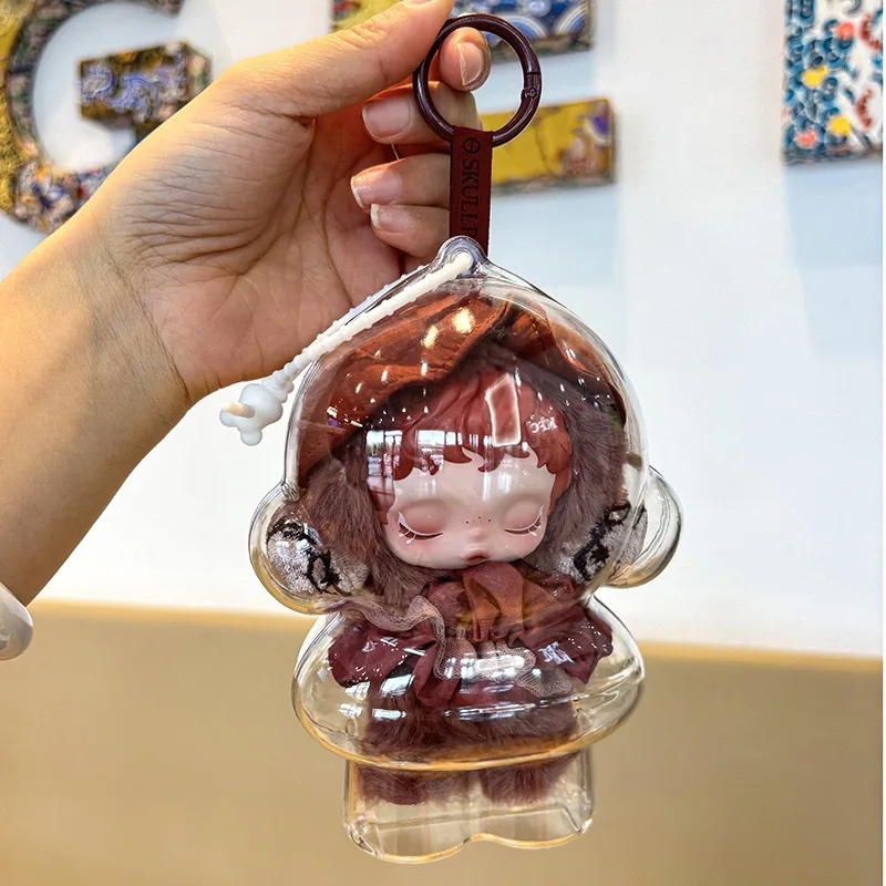 Nieuwe transparante beschermhoes voor Skull Panda SP-pop Transparante draagbare kabelorganizer Box voor pop