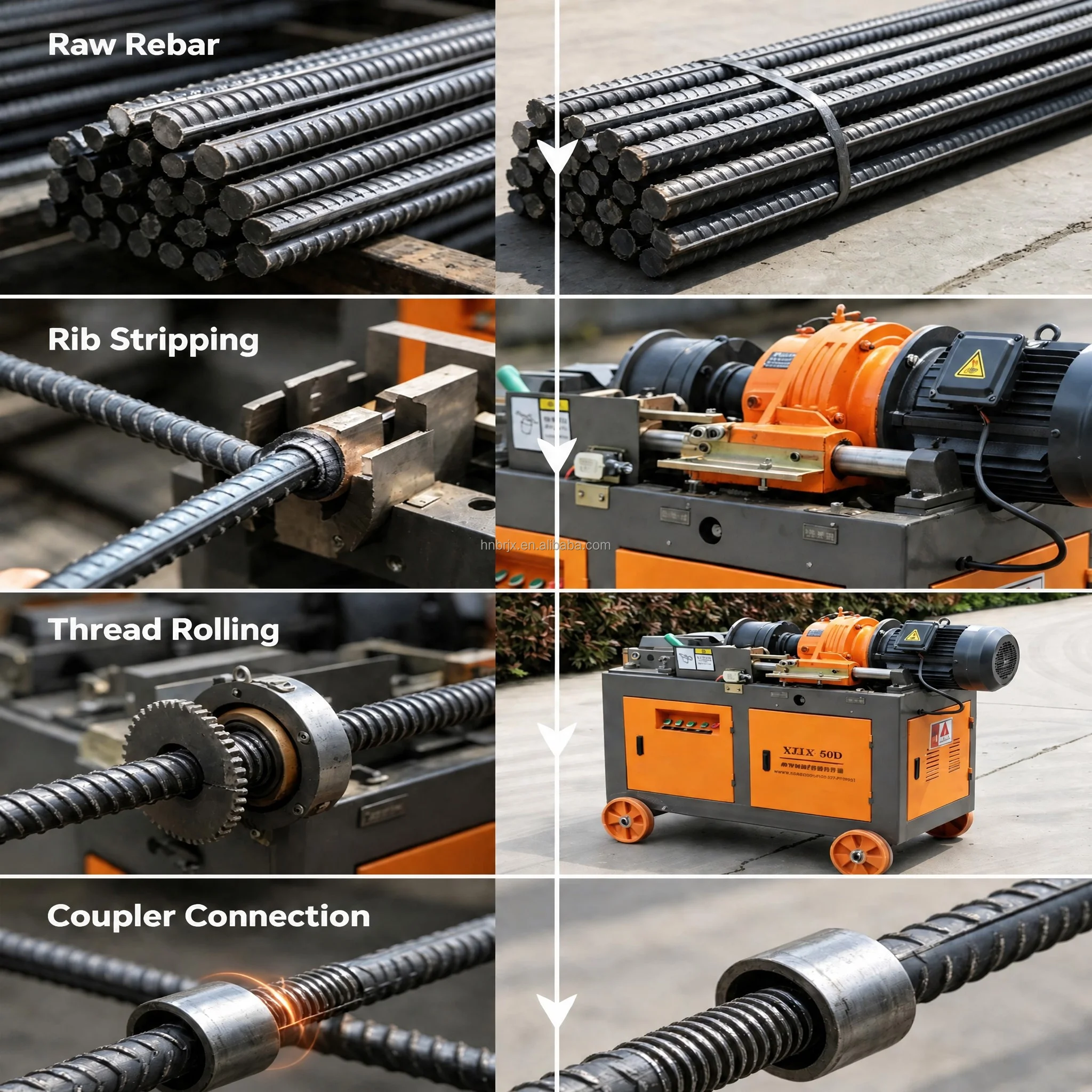 High Rigid Body Thread Rolling Machine Rebar Thread Rolling Machine Replaceable Rollers For Reinforced Bar Thread Production