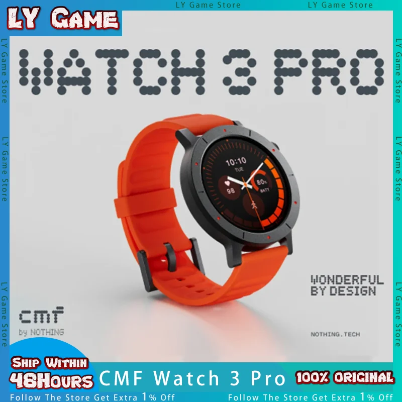 CMF بواسطة لا شيء ساعة 3 برو ساعة بلوتوث ذكية 1.43 بوصة شاشة Amoled نظام تحديد المواقع الرياضة رجل Smartwatch مقاوم للماء الساعات الأصلية #1