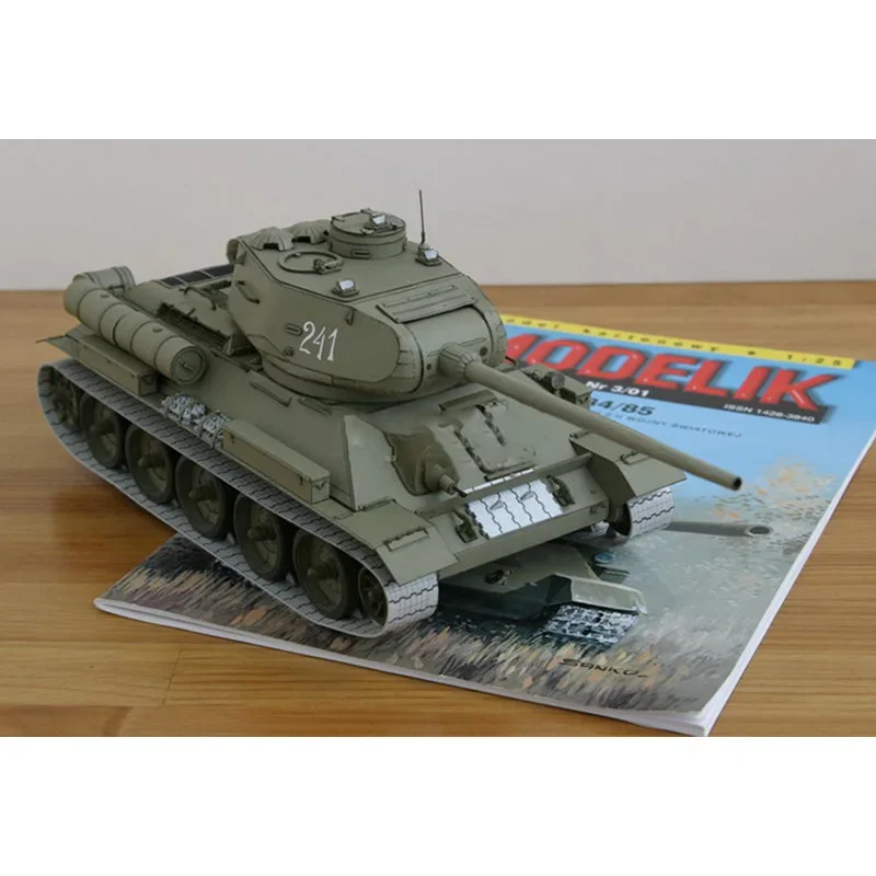 1:25 Soviet T-34 Medium Tank Paper Model T-34/85 Manual DIY