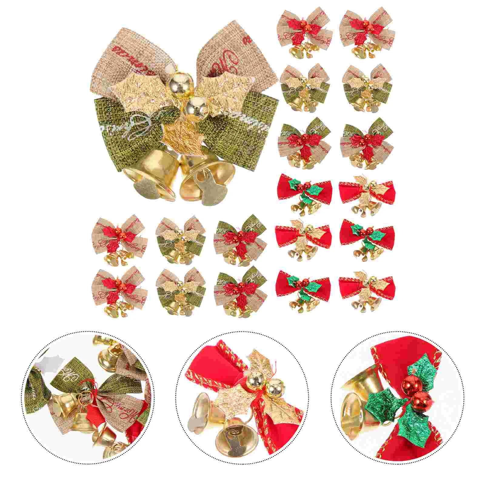 

Winter Garland Bowknot Bell Pendant Christmas Decorations Decorative Tree Ornaments Metal